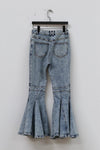 Louis Shengtao Chen Washed Denim Slim Fit Flared Pants 2252171 Blue